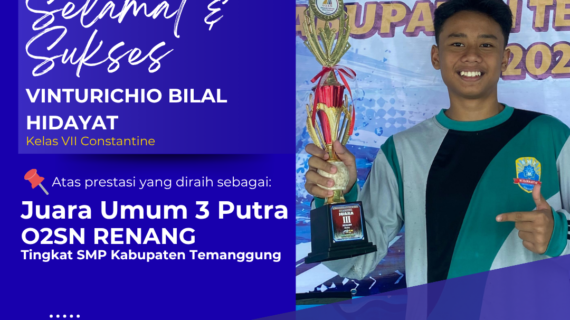 SMP Muhammadiyah Program Khusus Temanggung Juara Umum 3 O2SN Renang Putra Tingkat SMP Kabupaten Temanggung